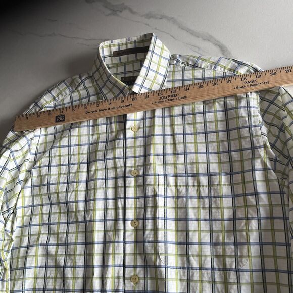 Robert Talbott Carmel Mens Plaid Blue & Green Button Front Shirt M Cotton EUC - Picture 5 of 13